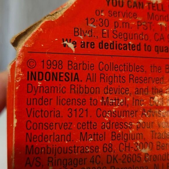 Limited Edition 1998 Coca Cola Barbie Collector Doll by Mattel - New Without Tag - Picture 9 of 9